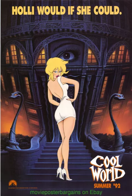 COOL WORLD MOVIE POSTER 27x40 ADVANCE STYLE Ralph Bakshi 0f Wizards ! BRAD PITT