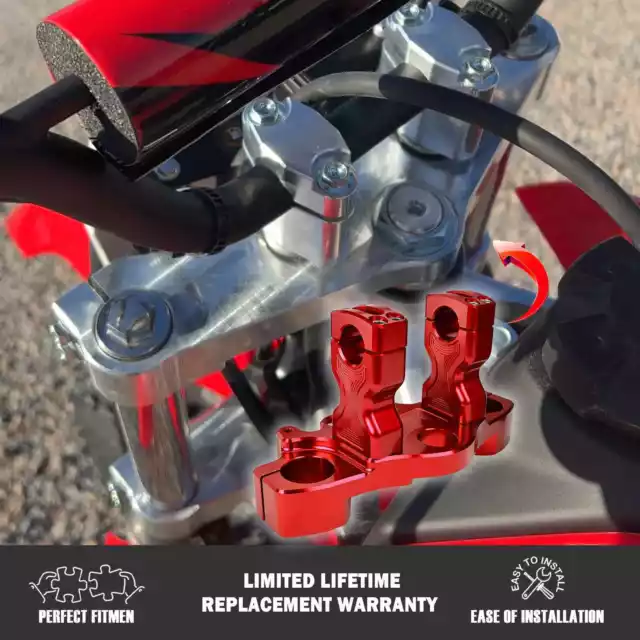Para Honda CRF110F CRF125F 2019 + abrazadera triple superior de billete rojo con kit de montaje en barra MU 3