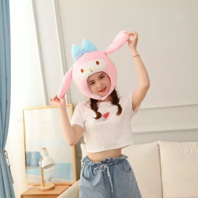 Chapeau en peluche mignon long chapeaux de lapin bandeau pour Noël habiller