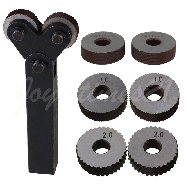 6 Wheels 0.5/1/2mm & Double Head Shank Diagonal Linear Knurling Tools