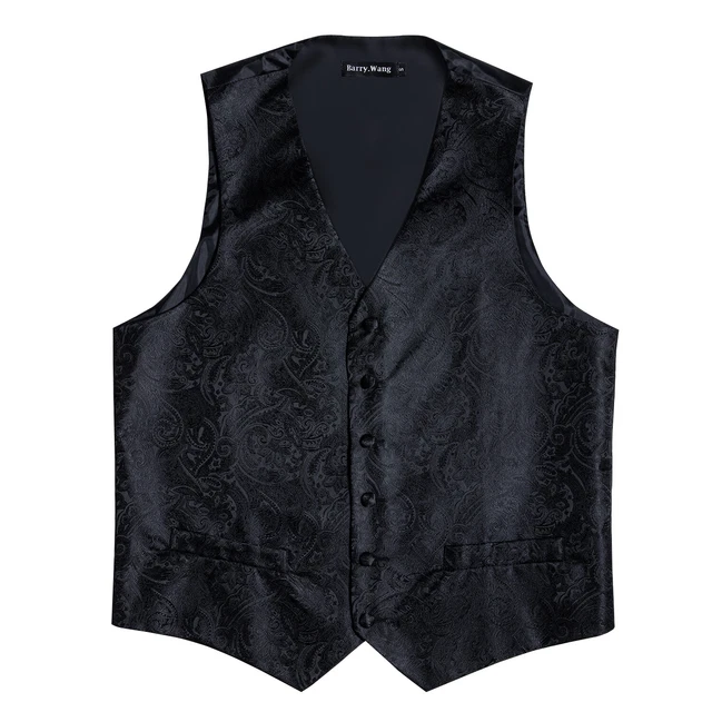 Gilet vintage gilet da uomo paisley floreale in seta jacquard set cravatta matrimonio 10
