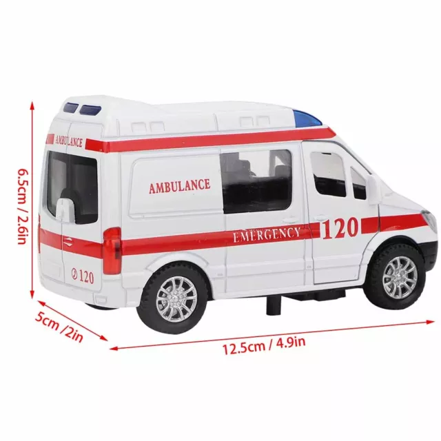 (Rouge) 1:32 Mini Voiture De Simulation En Alliage Ambulance Avec Son Et