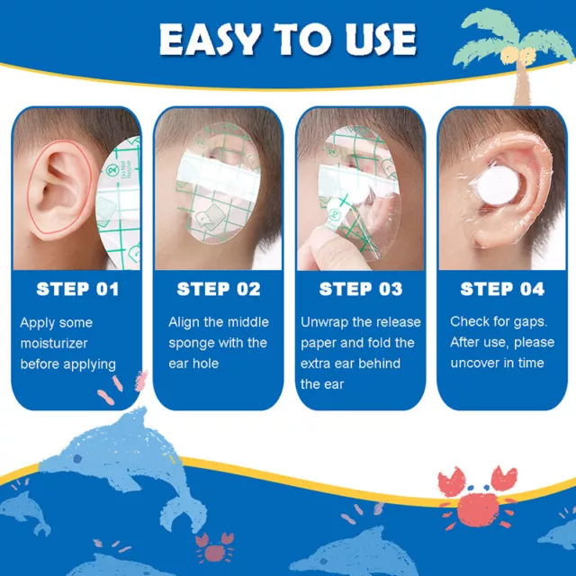 20Pcs Waterproof Baby Swimming Shower Ear Care Cover Ear Protection Stickers_wf