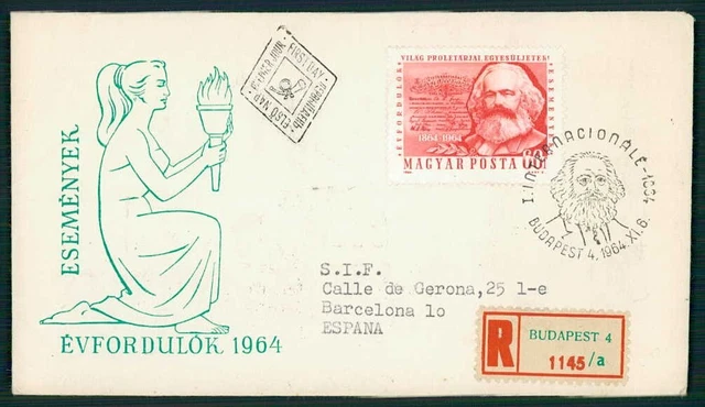 UNGARN FDC 1964 KARL MARX if62