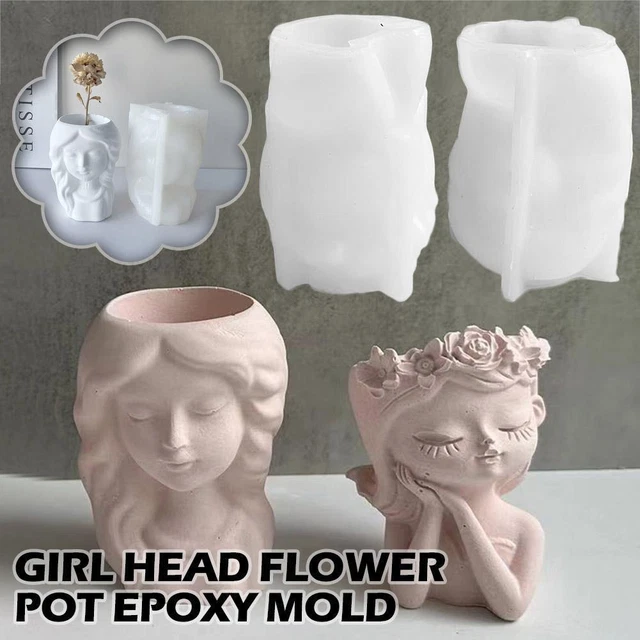 Lindo soporte para bolígrafo con soporte para velas [X5T9] con cabeza de niña[X5T9]