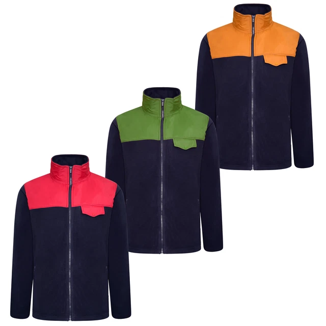 Mens Fleece Jacket Full Zip Up Designer Outdoor Warm Polar Anti Pil WorkWear New