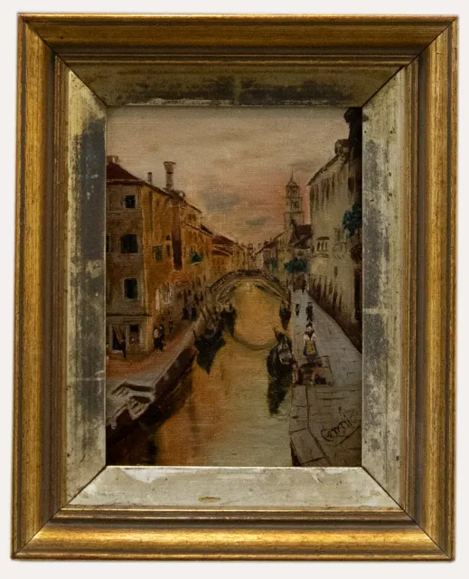 Framed Early 20th Century Oil - Venice at Sunset