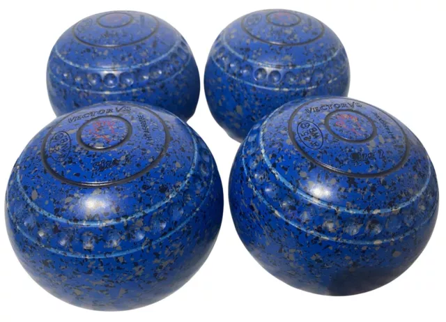 Taylor Vector VS Size 2 Lawn Bowls Blue Speckled Rare x 4