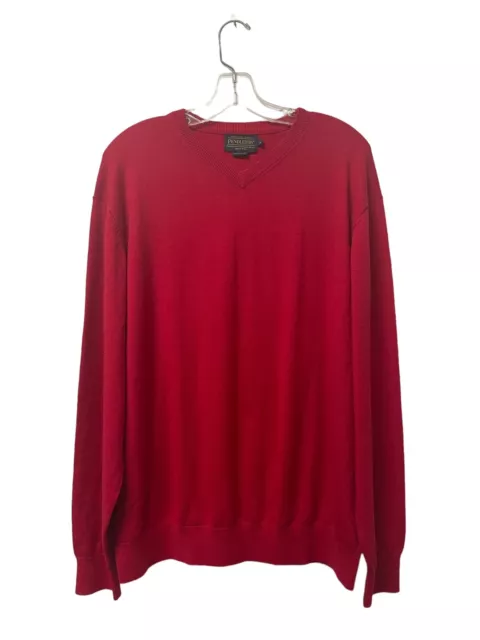 NWOT Cashmere Blend V-Neck Sweater Men's Size XL Red Long Sleeve