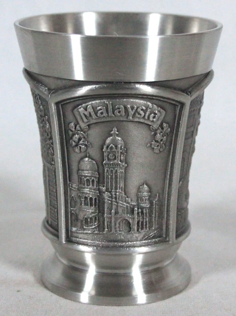 RARE VINTAGE SELWIN Pewter Souvenir 4 Images Of Bird Cup 2.25