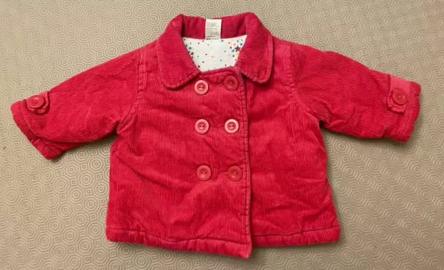 Tiny Ted Baby Girls Warm Cord Coat Age 6-9 Months Ex Cond