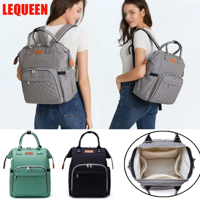 LEQUEEN Lady Maternity Nappy Diaper Bag Large Capacity Baby Bag Travel Backpack
