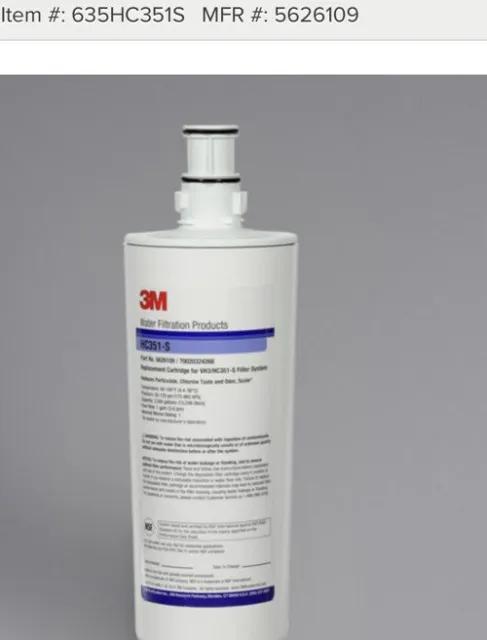 3M 5626109 OSC Replacement Cartridge for 3M VH3/HC351-S Water Filtration System