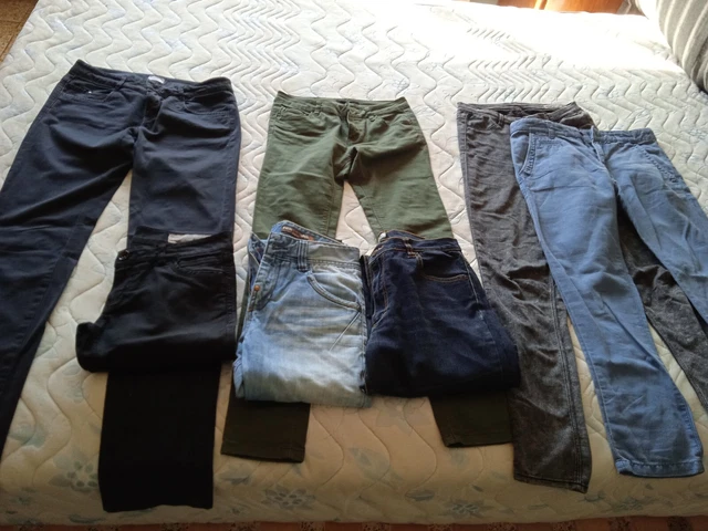 Lotto di 7 jeans Junior Bambina 10 anni Woman Girl Ragazza Logo taglia 36-38
