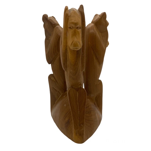 Besmo Kenya Hand Carved Wood Hear No Evil See No Evil Speak No Evil 3 Monkeys