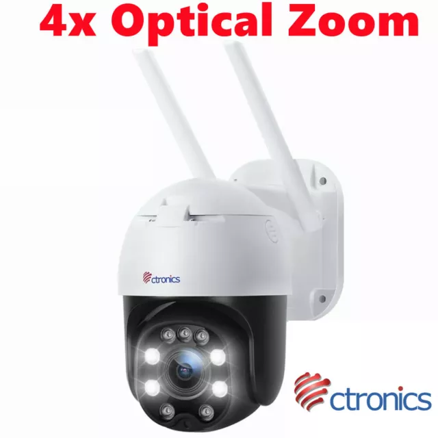 Ctronics PTZ Überwachungskamera 2MP IP Kamera 4X Optischer Zoom - IR-Nachtsicht