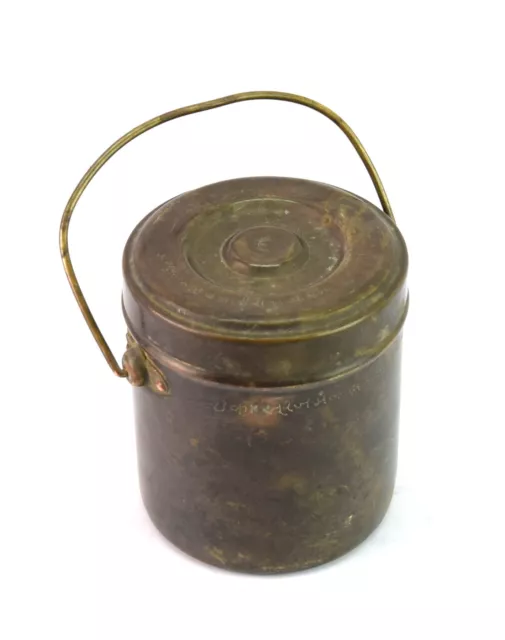 Old Brass Ghee / Oil Storage Container Vintage Indian Kitchen Décor. G66-439