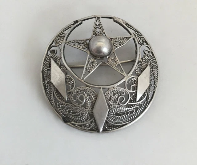 Broche-pendentif en argent Calligraphie Arabe MAGHREB ALGÉRIE