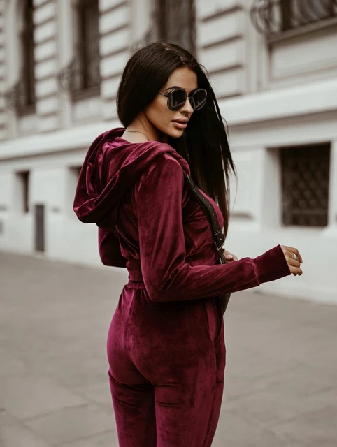 Ladies burgundy store tracksuit