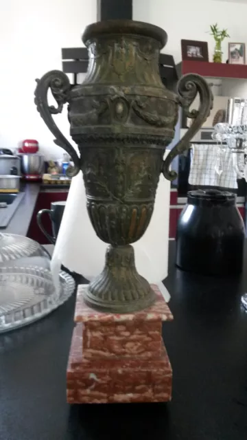 Beautiful Large Decorative Vase In Regulation Marble Base Antique France Xix Em Century W