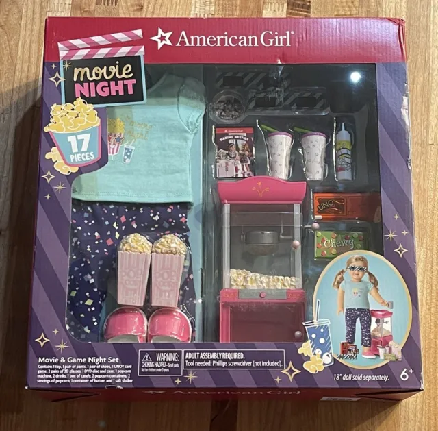 American Girl Movie & Game Night Set 17 Pieces BRAND NEW SEALED BOX