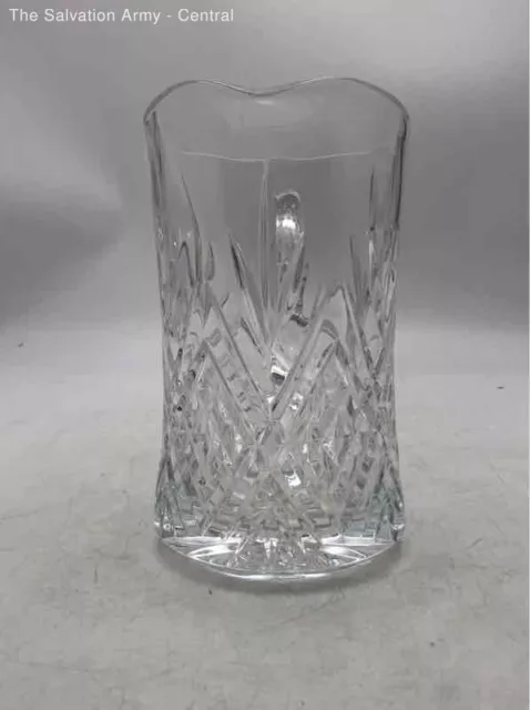 Collectible Crystal Clear Glass Dishwasher Safe Round Shape Art Deco Pitcher