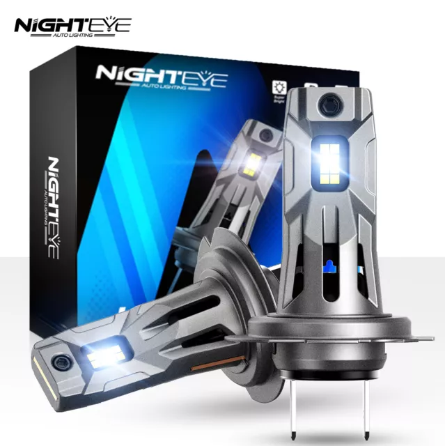 NIGHTEYE 2x H7 LED Nebel Scheinwerfer Fern/Abblendlicht Replace Halogen 12000LM