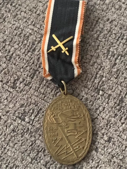 WWI Imperial German Kyffhäuserbund Medal Award With Swords 1914 1918 Hindenburg