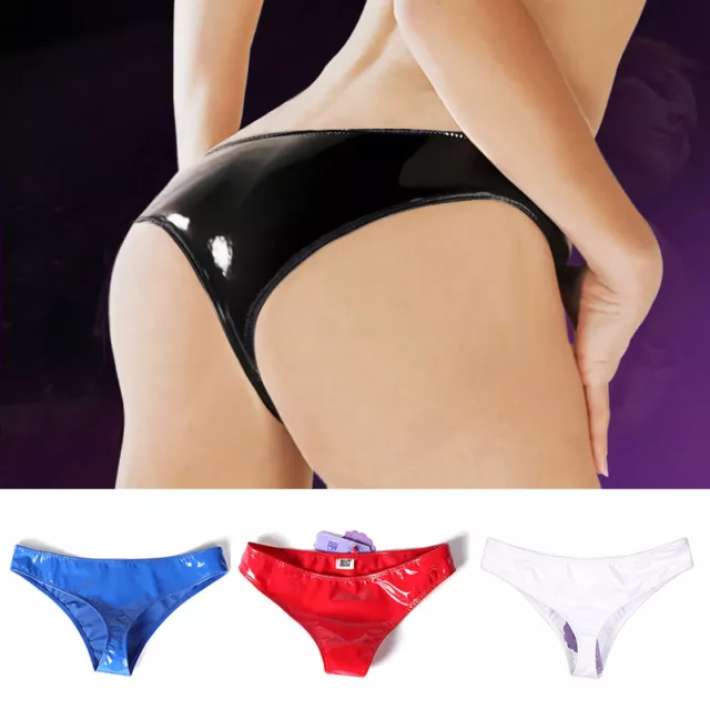 MEN LATEX BRIEFS Glossy Thong Panties Low Waist Sexy Underwear Metallic Wet  Look £9.59 - PicClick UK