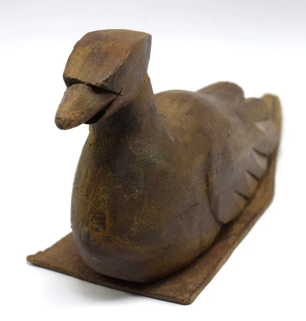 Figurine Chèvre En Bois Vintage - Artisanal Inde - Poids De Papier - 1900-1940