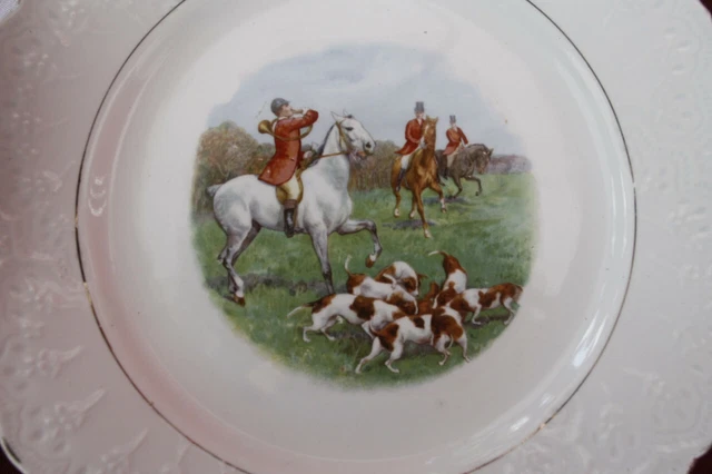 Éléments De Dinette Ancienne En Faïence Fine De Choisy – Chasse à Courre – XIXe