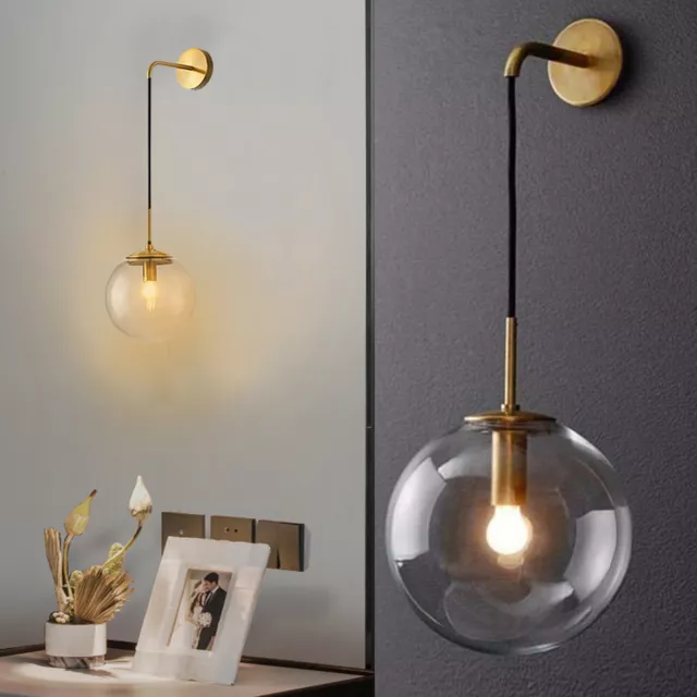 Modern Glass Globe Wall Light Wall Lamp Sconce Indoor Lighting Fixture 110V USA