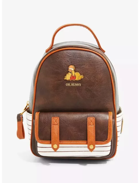 Loungefly Disney Winnie the Pooh Oh Hunny Mini Backpack-brown w/ stripes NEW