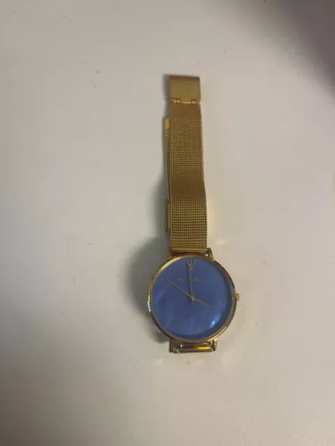 PAUL VALENTINE SEASHELL Blue Ladies 36mm Gold Mesh Quartz Watch PV361241 35.00 PicClick UK