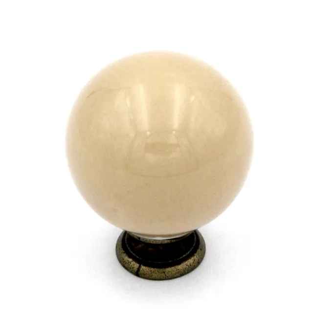 Belwith Hickory P21-AD 1 1/4" Almond Cabinet Knob Pull with Antique Brass