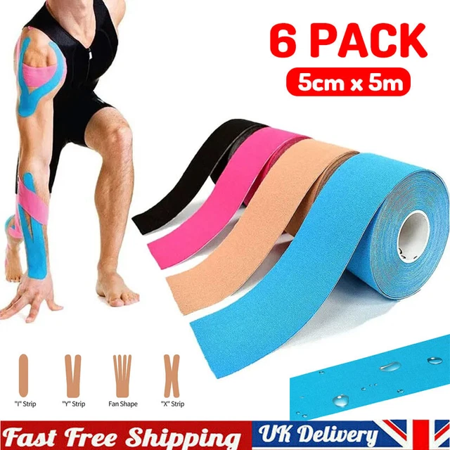6 ROLLS 5CM x 5m Kinesiology Tape KT Muscle Strain Injury Support