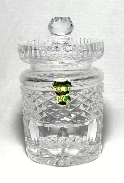 WATERFORD ~ Elegant Cut Crystal 2-Pc JAM & HONEY JAR w/LID (7 Oz.) ~ Ireland