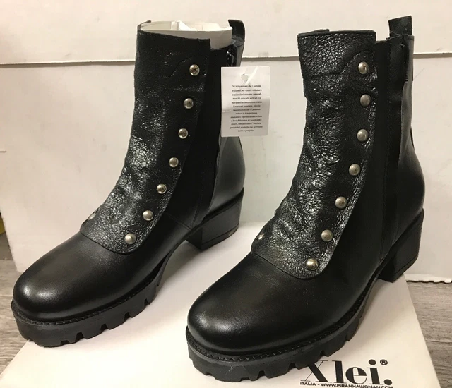 Destockage Neuf : Bottines Marque Xlei Cuir Noir @ T 38 @ Neuf 149€ @ N233