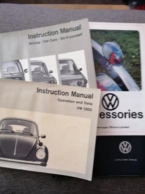 VW Instruction Manuals 1973 1303 & 1972 Type 1,2, 3 & 4. Accesories Leaflet