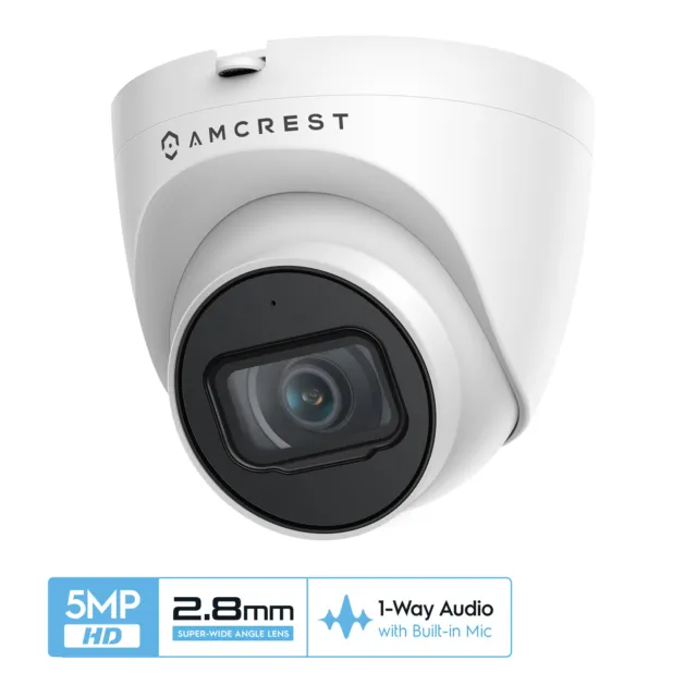 Amcrest UltraHD 5MP Turret PoE Outdoor Security IP Camera IP5M-T1179EW Warranty