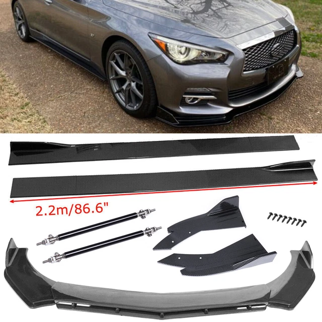Carbon Fiber Front Bumper Lip Side Skirt Strut Rods For Infiniti G37 G35 Q50 Q60