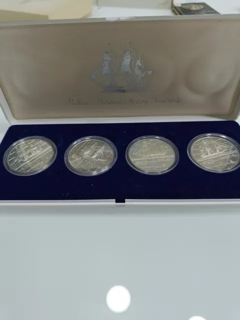 SILVER COINS Set 1984 monete in Argento MALTA Maritime History con cofanetto