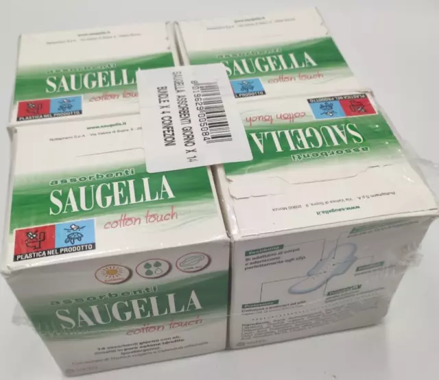 Saugella 56 Baumwolle Binden mit Flügeln Touch 4x14 Hypoallergen