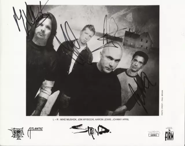 STAIND band REAL hand SIGNED 8x10" Promo Photo JSA COA Autographed Aaron Lewis +