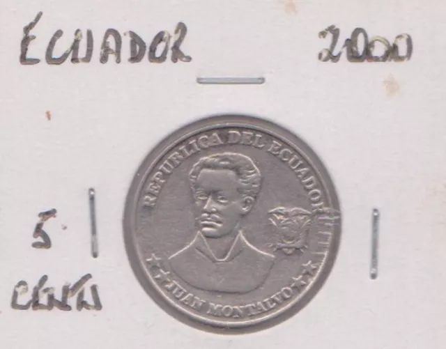 (H203-50) 2000 Ecuador 5 Centavos Coin (AY)