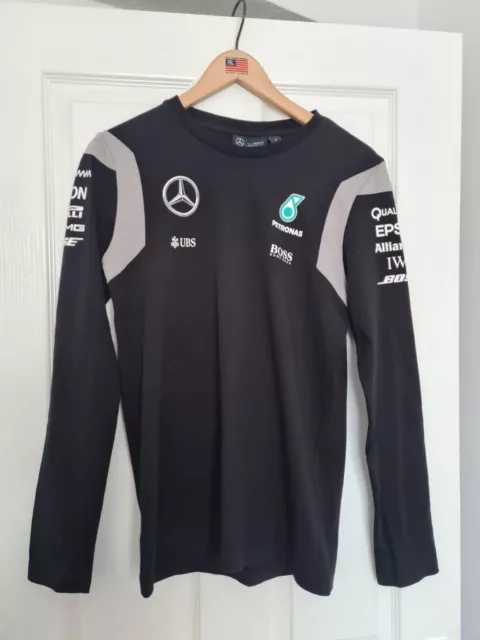 Mercedes Benz AMG Petronas x Hugo Boss F1 Team Black Long Sleeve Top, Size Small