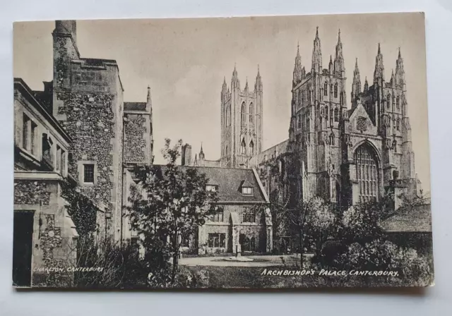 Unposted Vintage B&W Charlton Postcard - Archbishops Palace, Canterbury  (b)