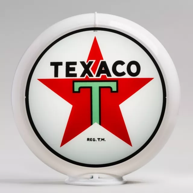 Texaco Star Gas Pump Globe 13.5" in White Plastic Body (G192) FREE US SHIPPING