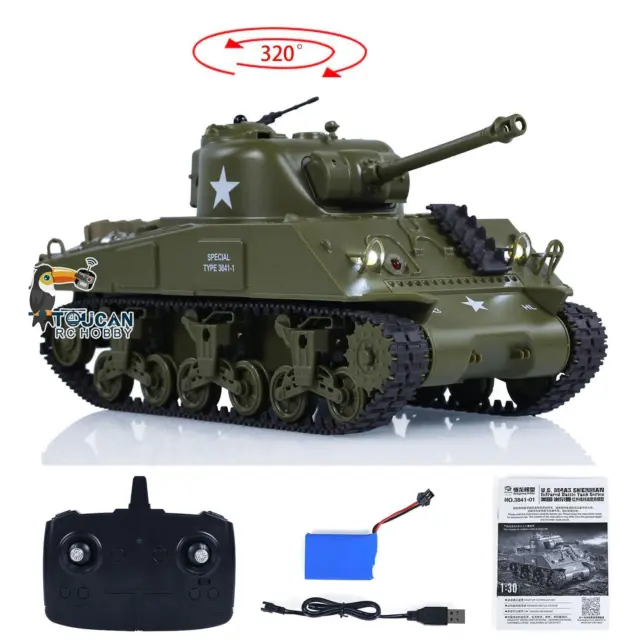 1/30 Heng Long RC Battle Tank Sherman M4A3 3841-01 2.4G Remote Control Tanks