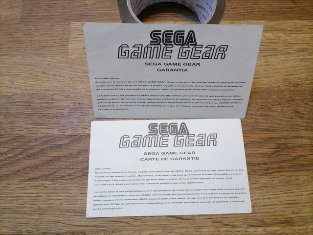 NOTICE SEULE 100% ORIGINALE - CONSOLE SEGA GAME GEAR